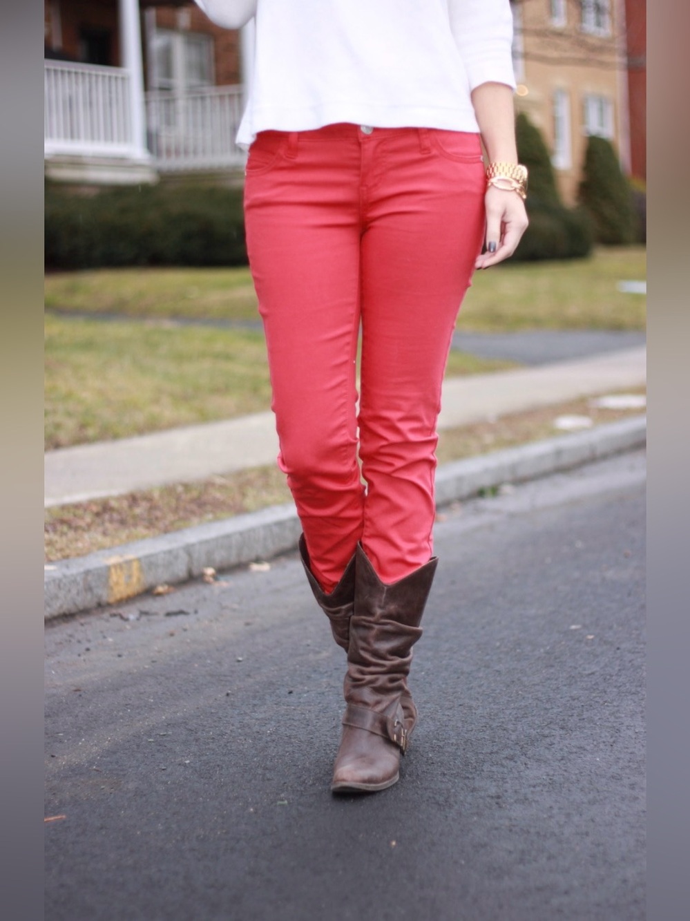 Kut from the Kloth Diana Red Skinny Jeans size 10